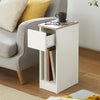 SoBuy FBT111-WN Comodino con cassetto stretto Tavolino divano Tavolino comodino Bianco 20x35x60 cm