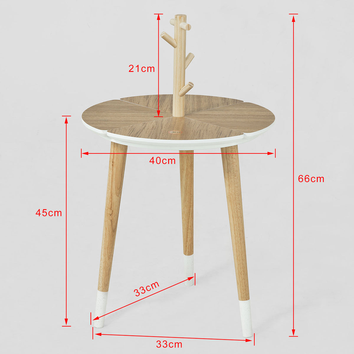 SoBuy Tavolino Basso Da Salotto Tavolino Laterale Tavolino Da Soggiorno  Naturale Φ30xA38 HFBT02-K-N