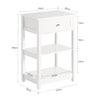SoBuy FBT46-W Comodino con 1 Cassetto & 2 Mensole, Tavolino da Soggiorno Moderno, Bianco, L45 x P30 x A68cm
