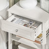 SoBuy FBT46-W Comodino con 1 Cassetto & 2 Mensole, Tavolino da Soggiorno Moderno, Bianco, L45 x P30 x A68cm