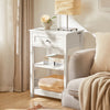 SoBuy FBT46-W Comodino con 1 Cassetto & 2 Mensole, Tavolino da Soggiorno Moderno, Bianco, L45 x P30 x A68cm