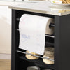 SoBuy Credenza isola cucina nera con piano in acciaio 107x46x94cm FKW108-SCH