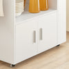 SoBuy FKW113‑WN Mobile Cucina Salvaspazio Credenza Cucina Carrello Cucina con Ruote Mobiletto Cucina Dispensa Madia Cucina Mobile Cucina con Ripiani Bianco 82x46x88 cm