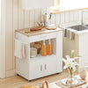 SoBuy FKW113‑WN Mobile Cucina Salvaspazio Credenza Cucina Carrello Cucina con Ruote Mobiletto Cucina Dispensa Madia Cucina Mobile Cucina con Ripiani Bianco 82x46x88 cm