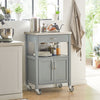 SoBuy Carrello cucina salvaspazio con piano di lavoro – Mobile cucina con ruote, ideale come mobiletto cucina, credenza compatta o mobile microonde – Disponibile in Grigio 60x92x44cm FKW22-HG