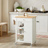 SoBuy FKW46-WN Carrello cucina con cassetti Credenza cucina con ruote moderno Mobiletto cucina salvaspazio piano lavoro in legno L68*P40*A86 cm bianco