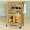 SoBuy Carrello da cucina in bambù 56x36x92cm FKW53-N