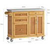 SoBuy Credenza con ruote in bambù 107x46x92cm FKW70-N