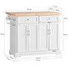 SoBuy FKW71-WN Carrello Cucina con Ruote, Isola Cucina con Piano di Lavoro Estensibile in Legno, 2 Cassetti e Ripiani Regolabili, Mobile Salvaspazio per Mobili da Cucina, Bianco, 115 x 92 x (46-71)cm