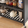 SoBuy FKW74-SCH Mobile Cucina Salvaspazio Carrello Cucina con Ruote Credenza Cucina Mobiletto Cucina Dispensa Isola Cucina Mobile Cucina con Cassetti Piano in Legno Nero 98x94x58 cm