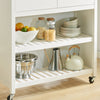 SoBuy Credenza da cucina bianca con ruote 98x58x94cm FKW74-WN