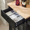 SoBuy FKW98-SCH Credenza cucina legno Carrello cucina con ruote in stile americano antico piano in legno massello di hevea nero L63*P46*A88 cm