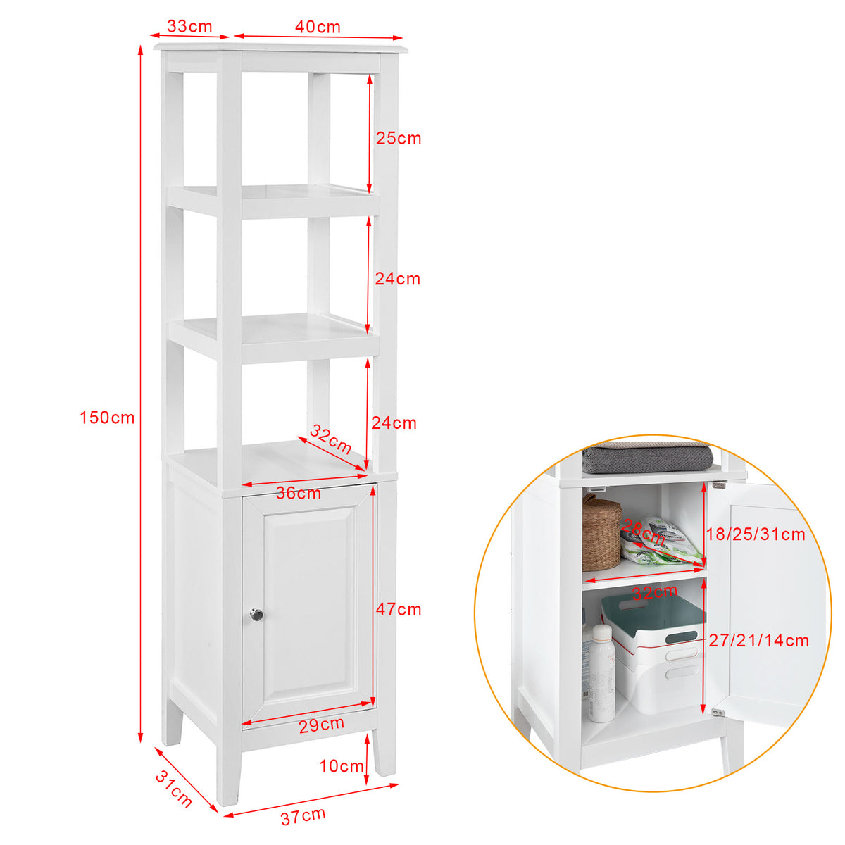 SoBuy, Mobiletto Bagno, Colonna Bagno, MOBILETTI