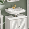 SoBuy FRG237-W Mobile Sottolavabo per Bagno, Mobiletto Bagno con Mensole Regolabili, Mobile Base per Lavabo in MDF, Antimuffa con Porta a Lamelle, per lavabo a muro, Bianco, 60x58x35cm
