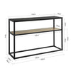 SoBuy FSB43-SCH Tavolo consolle vintage con superficie in vetro Tavolo da ingresso in metallo L110xP30xA70cm