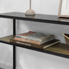 SoBuy FSB43-SCH Tavolo consolle vintage con superficie in vetro Tavolo da ingresso in metallo L110xP30xA70cm