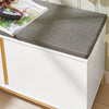 SoBuy FSR117-W Panca Scarpiera Ingresso con Seduta, Cassapanca Contenitore da Interno con 2 Ante, in Legno ingegnerizzato + Bambù 90x34x46cm Bianco