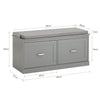 SoBuy FSR131-HG Panca Scarpiera Ingresso con Seduta - Scarpiera Salvaspazio con Contenitore Interno e Ripiani Regolabili - Mobile Ingresso Panca Contenitore per Scarpe e Oggetti Fino 150kg 98x37x49cm