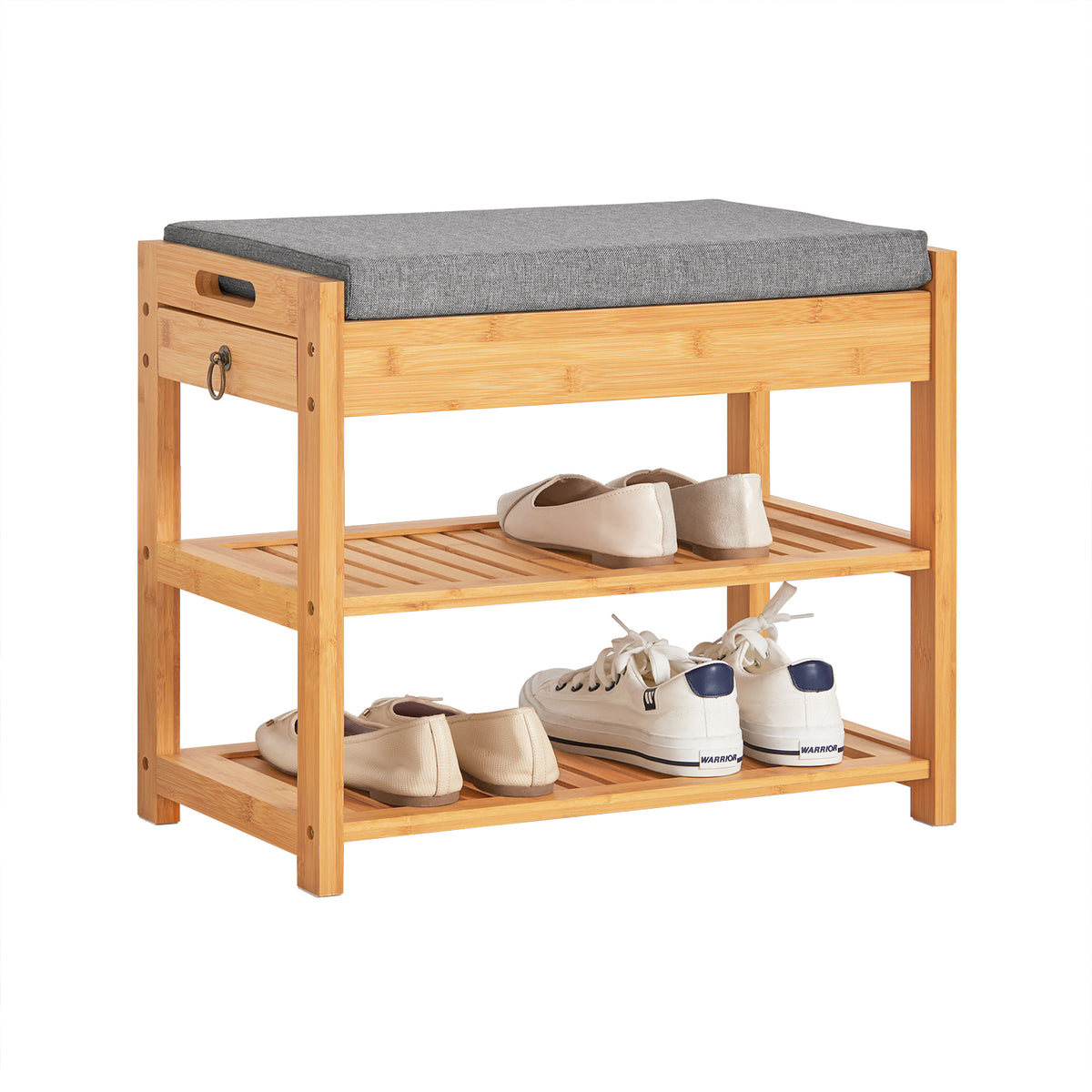 Panca per scarpe con cuscino Grigio cemento 104x30x49 cm Truciolare Panca per scarpe con cuscino Grigio cemento 104x30x49 cm Truciolare