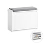 SoBuy FSR98-W Panca Scarpiera da Ingresso - Scarpiera Salvaspazio Slim in Legno, Panca Contenitore per 4-6 Paia di Scarpe, 155kg di Carico, Bianco, 62x26x46cm