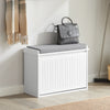 SoBuy FSR98-W Panca Scarpiera da Ingresso - Scarpiera Salvaspazio Slim in Legno, Panca Contenitore per 4-6 Paia di Scarpe, 155kg di Carico, Bianco, 62x26x46cm
