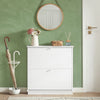 SoBuy FSR99-W Scarpiera Salvaspazio Slim con 2 Ante e 2 Ripiani - Scarpiera Ingresso per Mobile Ingresso Regolabile, Design Moderno, L76xP18xA78cm, Facile da Montare Bianca