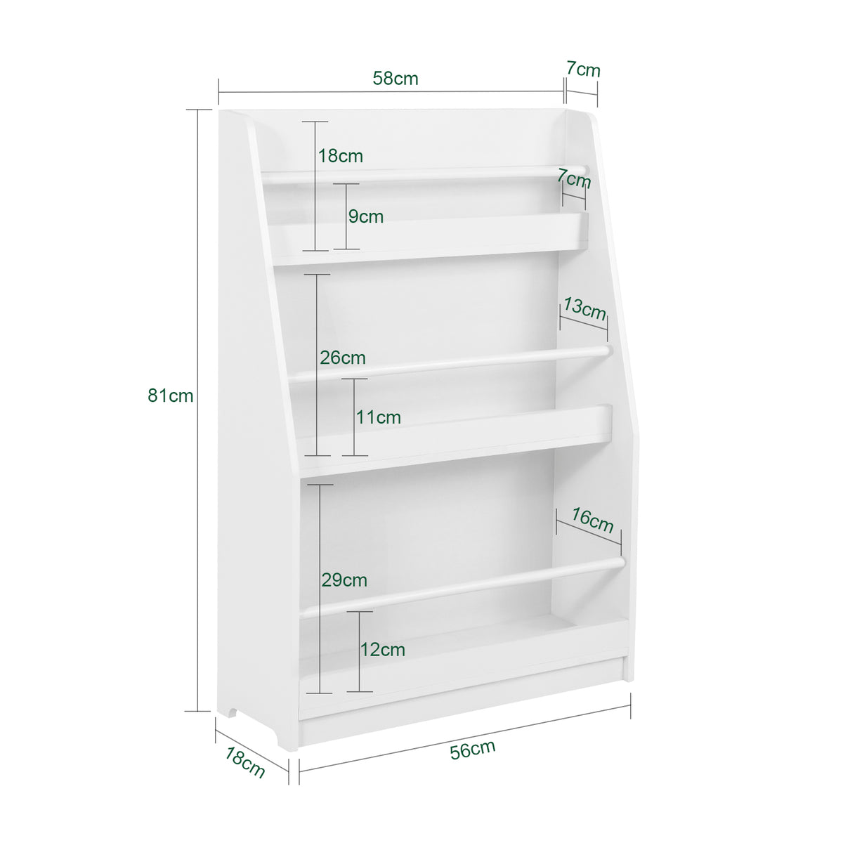 Libreria per bambini Scaffale con 8 scomparti aperti Scaffale per  giocattoli Bianco 106x30 x104cm KMB55-W SoBuy