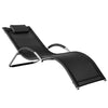 SoBuy Sedia sdraio con cuscino 63x172x66cm OGS38-SCH