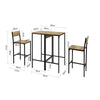 SoBuy Tavolo con 2 sedie 80x60x101cm OGT42-F