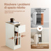 SoBuy FBT111-WNx2 - 2 Comodini con Cassetto e Ripiano, Tavolini da Notte Salvaspazio per Camera da Letto, Bianco, 20x35x60 cm