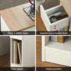 SoBuy FBT111-WNx2 - 2 Comodini con Cassetto e Ripiano, Tavolini da Notte Salvaspazio per Camera da Letto, Bianco, 20x35x60 cm