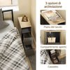 SoBuy FBT149-WN Slim Bedside Table with 2 Drawers and Shelf - White Night Table 20x35x60 cm