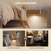 Vorverkauf SoBuy FHK38-W Schwebendes Wandregal mit Schublade und LED-Beleuchtung mit Bewegungssensor, für Schlafzimmer, Eingang und Wohnzimmer, batteriebetrieben, B60 × T20 × H8 cm, Weiß