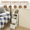 SoBuy FBT149-WN Schmaler Nachttisch mit 2 Schubladen und Ablage – Weißer Nachttisch 20 x 35 x 60 cm