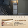SoBuy FBT178-E-WN, comodino stretto con ricarica e Lampada LED touch, 22x34x60.5cm | 22cm Tavolino salotto con USB & Type-C, barra LED dimmerabile USB cavo 1,8 m, battiscopa e antiribaltamento