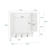 SoBuy Pensile con 3 ganci Mobile bagno Mobile da parete da bagno Armadietto medicinali Mobile cucina Bianco 60x30x60cm BZR103-W