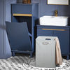 SoBuy Mobile lavanderia con sacco portabiancheria pieghevole Cesto portabiancheria Mobile bagno Blu, 40x40x96cm, BZR114-B