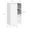SoBuy BZR218-W Platzsparender Badezimmerschrank mit Wäschekorb – Weißer Wäscheschrank Schmaler Badezimmerschrank mit 2 Stoffschubladen Platzsparender Schrank 50x30x105 cm