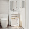 SoBuy BZR222-W, Mobiletto Sottolavabo Bagno Slim, Armadietto da Bagno con Apertura a U per Sifone, Mobile Lavabo Bianco Freestanding per Piccoli Bagni e WC di Servizio, 40×60×30 cm, Bianco
