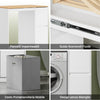 SoBuy BZR223-WN, Mobile Lavatrice con Cesto Biancheria 100x60x95 cm Lavanderia & Bagno | Mobile Sopra Lavatrice, Coprilavatrice con Stendibiancheria Estraibile, Armadio Bianco e Legno