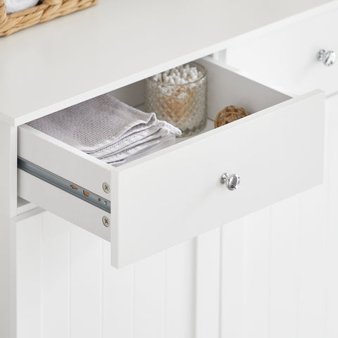 Шкаф за баня Sobuy с държач на врати с 2 кошчета на Cottobianchery и 2 BZR33-W бели чекмеджета