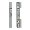 SoBuy BZR34-II-HG, Hoher Badezimmerschrank 20 cm, Badezimmer-Aufbewahrungsschrank, Wasserbeständiges MDF mit verstellbaren Einlegeböden, Hellgrau, B20 x T20 x H180 cm