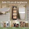 SoBuy BZR54-II-SCH, Mobiletto Bagno Salvaspazio con Ruote, Mobile Compatto con 3 Cassetti, per WC, Armadietto Bagno in Legno, Facile da Spostare, Nero, 65x24x82cm