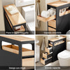 SoBuy BZR54-II-SCH, Mobiletto Bagno Salvaspazio con Ruote, Mobile Compatto con 3 Cassetti, per WC, Armadietto Bagno in Legno, Facile da Spostare, Nero, 65x24x82cm