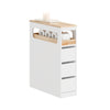 SoBuy BZR54-II-W, Mobile Bagno, Mobile Salvaspazio con 3 Cassetti, Ripiano in Legno e Rotelle – Mobiletti Stretti, Cassettiera Bagno da Terra, Struttura Resistente e Design Moderno