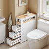 SoBuy BZR54-II-W, Mobile Bagno, Mobile Salvaspazio con 3 Cassetti, Ripiano in Legno e Rotelle – Mobiletti Stretti, Cassettiera Bagno da Terra, Struttura Resistente e Design Moderno
