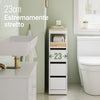 SoBuy BZR54-II-W, Mobile Bagno, Mobile Salvaspazio con 3 Cassetti, Ripiano in Legno e Rotelle – Mobiletti Stretti, Cassettiera Bagno da Terra, Struttura Resistente e Design Moderno