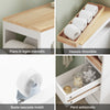 SoBuy BZR54-II-W, Mobile Bagno, Mobile Salvaspazio con 3 Cassetti, Ripiano in Legno e Rotelle – Mobiletti Stretti, Cassettiera Bagno da Terra, Struttura Resistente e Design Moderno