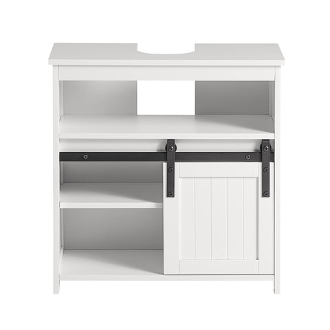 Sobuy шкаф за измиване с плъзгащо се шкафче за врати под бяла мивка 60x30x62cm BZR61-W