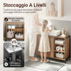 SoBuy BZR63-L-PF, Mobile Bagno Sottolavabo 90cm, Mobiletto Bagno Sottolavabo con Intaglio per Sifone, Mobile Salvaspazio con Ante e Ripiani A Giorno, Armadietto Stile Industriale in Legno e Metallo